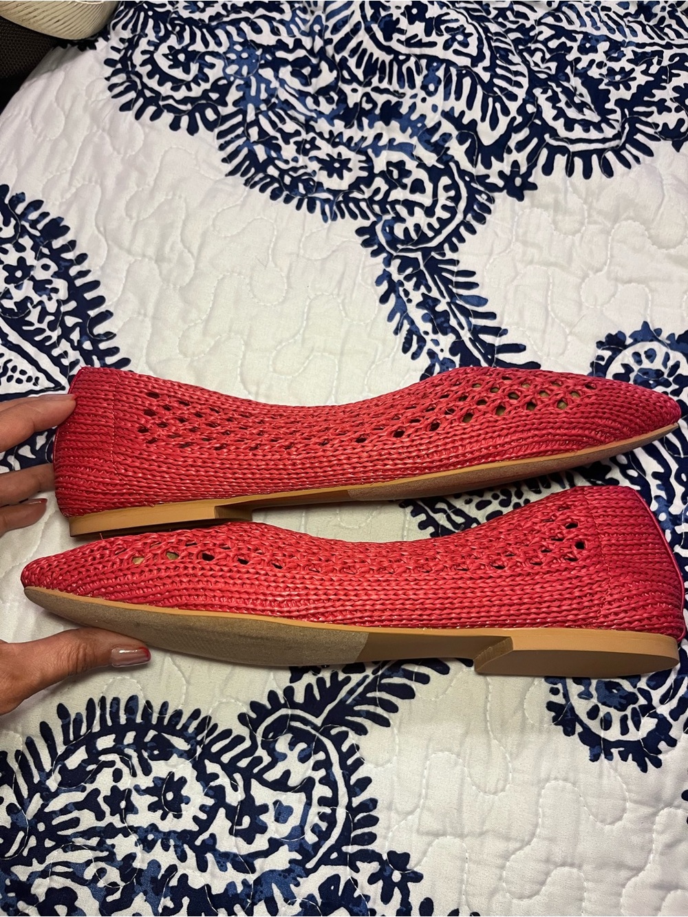 Monroe Weave Red Rose Slip-On Flat - Picture 10 of 10